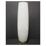 Tall white glass vase
