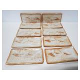 Set of 10 long snack plates