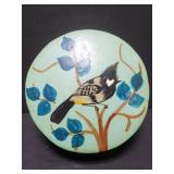 Wood bird trinket box