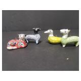 Painted ceramic animal ornaments