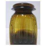 Vintage green glass canister