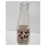 Samuel Clarks dairies glass milk bottle