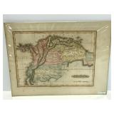 Vintage Columbia, South America map