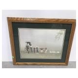 Framed Amish scene art print