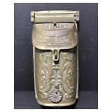 Brass Standard mail box w/ floral design