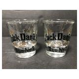 Jack Daniels whiskey shot glass pair