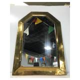 Hammered brass wall mirror