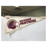 Vintage 1982 Michigan Panthers USFL pennant