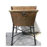 Antique copper lined wash tub on stand