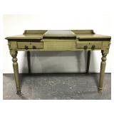 Antique green desk with tabletop chalk board