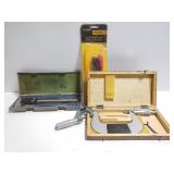 Lead test set, Mitutoyo & micrometers