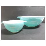 Vintage Pyrex turquoise mixing bowls