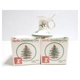 Pair of vintage Spode low candle holders in box