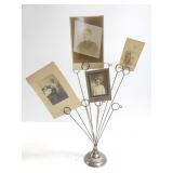 Pewter photo holder w/ antique photos