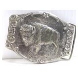 Wyoming studio art works metal bison belt buckle