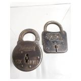 Pair of antique pad locks