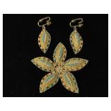 Vintage Sarah Coventry star brooch & earrings