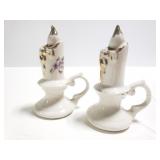 Pair of candlestick salt/pepper shakers