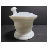 Milk glass pharma trinket box