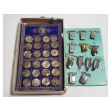 Vintage buttons and garter clips
