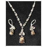 Vintage necklace and earring set marked NR