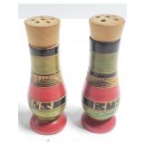 Carved wood Mexican salt/pepper shakers