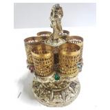 Ornate  brass vintage lipstick caddy
