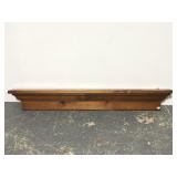 Plate display wood wall shelf