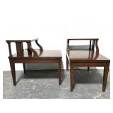 Vintage two tiered end table pair