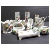 Collection of porcelain floral knock knacks