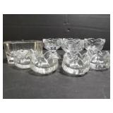 Collection of clear glass salt cellars