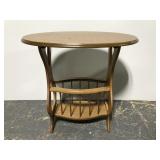 Oval end table w/ magazine rack