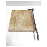 Vintage wood base paper cutter