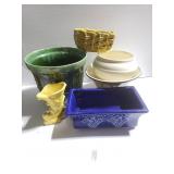 Six ceramic planters