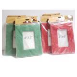 Eight Christmas felt 4in x 6in frames red/ green