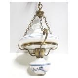 Blue onion glass hanging light