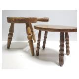 Pair of small wood stools