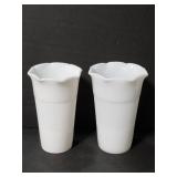 Milk glass vases pair