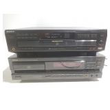 Sony and Denon disc stereo systems