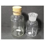 Glass & cork top bottles duo
