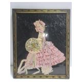 Framed antique lace silhouette art