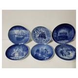 Six Copenhagen & Norway Christmas plates