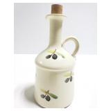 Ceramic olive oil decanter with cork