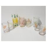 Vintage glasses assortment; 8 pieces