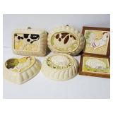 Country kitchen wall decor; 6 pieces