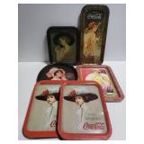 Collection of 6 CocaCola trays