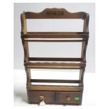 Vintage wood spice rack