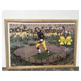 Large U of M Michigan Wolverines framed sign