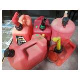 Five gas cans