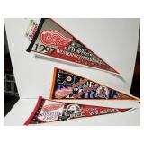 Three 1997 Red Wings Stanley Cup penants